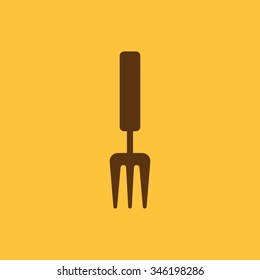 The rake icon. Raking symbol. Flat Vector illustration