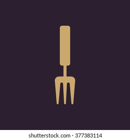 The rake icon. Raking symbol. Flat Vector illustration