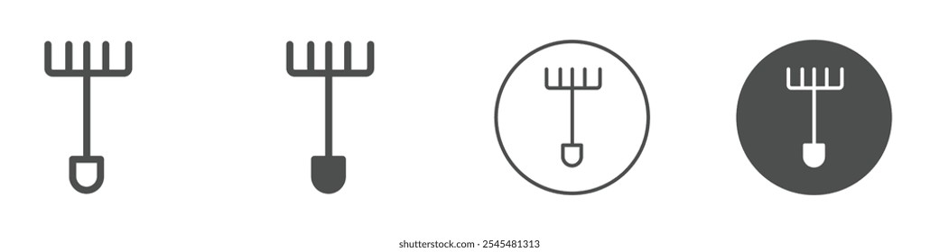 rake icon Simple outline vector logo