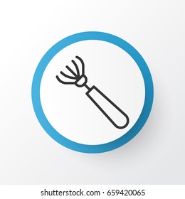 Rake Icon Symbol. Premium Quality Isolated Harrow Element In Trendy Style.