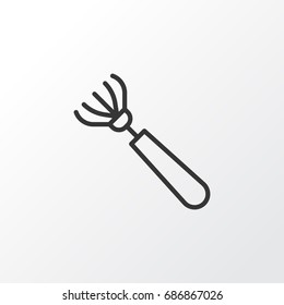 Rake Icon Symbol. Premium Quality Isolated Harrow Element In Trendy Style.