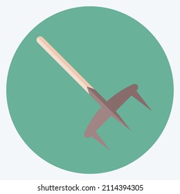 Rake Icon in trendy flat style isolated on soft blue background