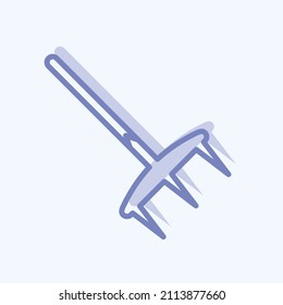 Rake Icon in trendy two tone style isolated on soft blue background