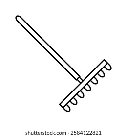 Rake icon vector. Garden tool illustration sign. Farm symbol or logo.