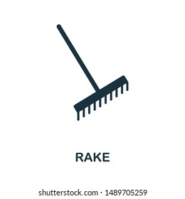 Rake icon vector illustration. Creative sign from rake icons collection. Filled flat Rake icon for computer and mobile. Symbol, logo vector graphics.