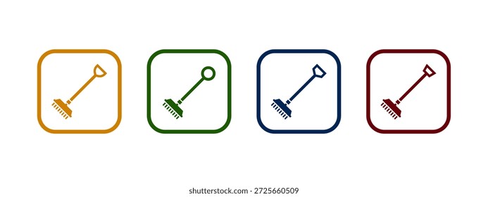 Ilustración vectorial de icono de rastrillo. concepto de icono de rastrillo de jardín