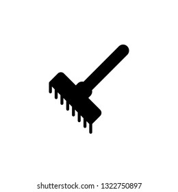 Rake Icon Vector Illustration in Glyph Style for Any Purpose
