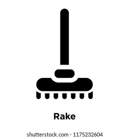 Rake icon vector isolated on white background, logo concept of Rake sign on transparent background, filled black symbol