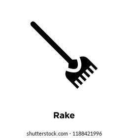 Rake icon vector isolated on white background, logo concept of Rake sign on transparent background, filled black symbol
