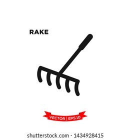 rake icon vector logo template 