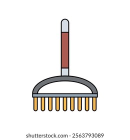 rake icon with white background vector stock illustration