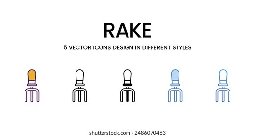 Rake icons vector set stock illustration.