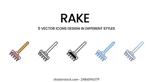 Rake icons vector set stock illustration.