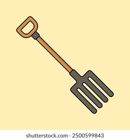 Rake Illustration Isolated on Ivory White Background