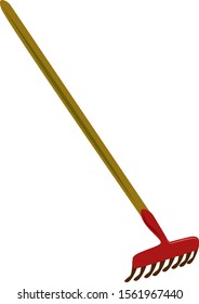 Rake, illustration, vector on white background.