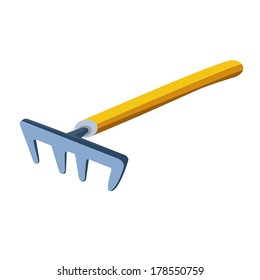 rake isolated illustration on white background