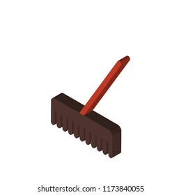 Rake isometric left top view 3D icon