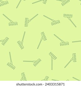 Rake line art seamless pattern. Suitable for backgrounds, wallpapers, fabrics, textiles, wrapping papers, printed materials, and many more. Editable vector.