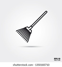 Rake line icon. EPS 10 vector symbol.
