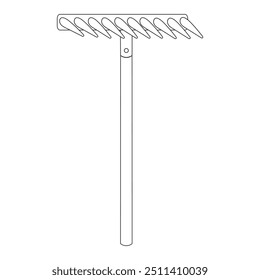 Rake line icon. Gardening tool