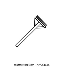 Rake line icon on white background