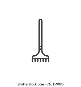 Rake line icon, outline vector sign, linear style pictogram isolated on white. Symbol, logo illustration. Editable stroke