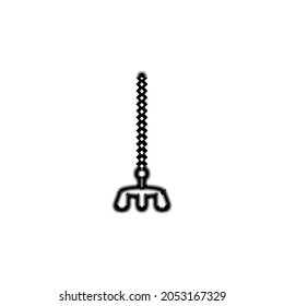 Rake line icon. Simple style plant tool symbol. Logo design element. T-shirt printing. Vector for sticker.