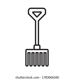 diseño de ícono de estilo de línea de rastrillo, estilo de vida agronómico cosecha agricultura rural y tema de país Ilustración vectorial