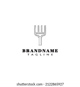 rake logo cartoon icon design template black modern isolated illustration