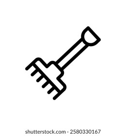 Rake Outline Icon. Rake Icon