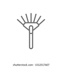 Rake, pitchfork line icon. Isolated on white background