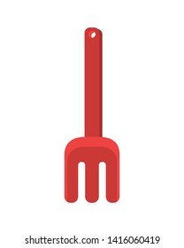 rake to play on the beach on white background