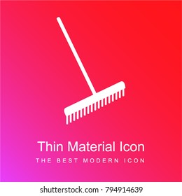 Rake red and pink gradient material white icon minimal design