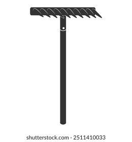 Rake silhouette icon. Gardening tool