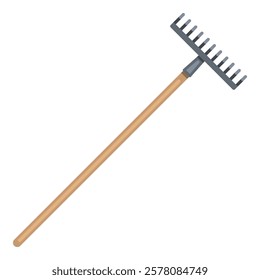 Rake Single Vector Color Illustration