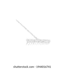 The rake symbol filled with black dots. Pointillism style. Vector illustration on white background