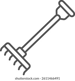 Rake thin line icon  farming and agriculture
