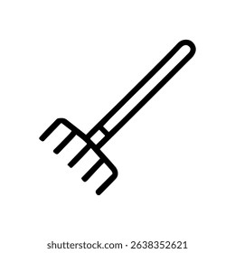 Rake tool with curved tines icon illustration element
