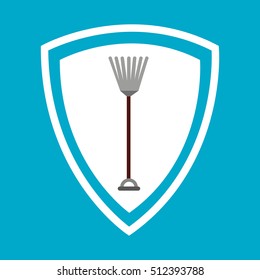 rake tool farm icon vector illustration design