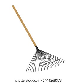 Rake tool flat vector icon. Gardening, Horticulture and farming equipment