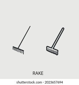 Rake vector icon illustration sign for web and design