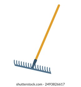 Rake vector icon isolated on white background. Simple flat illustration of gardening work instrument.