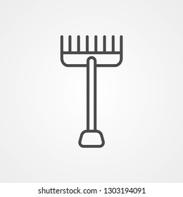 Rake vector icon sign symbol