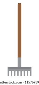 rake vector illustration. Simple flatten cartoon rake.