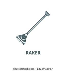 Raker vector line icon, linear concept, outline sign, symbol