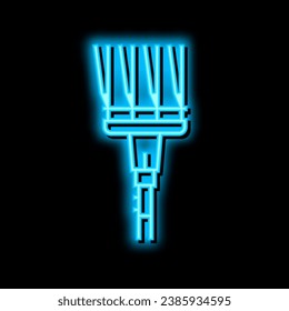 rakes farmer accessory neon light sign vector. rakes farmer accessory illustration