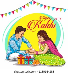 Rakhi celebration in india vector illustration