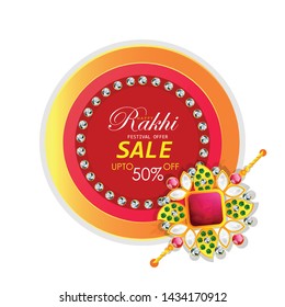 Rakhi Festival Background Design with Creative Rakhi Illustration, brother and sister festival