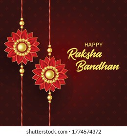 Rakhi Festival Background Design with Creative Rakhi Illustration - Indian Religious Festival RakshaBandhan Background Vector Illustration