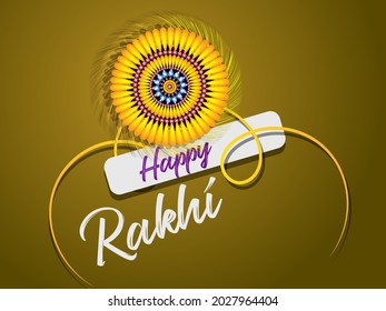 Rakhi Festival Background Design with Creative Rakhi Illustration - Indian Religious Festival Raksha Bandhan Background Vector Illustration